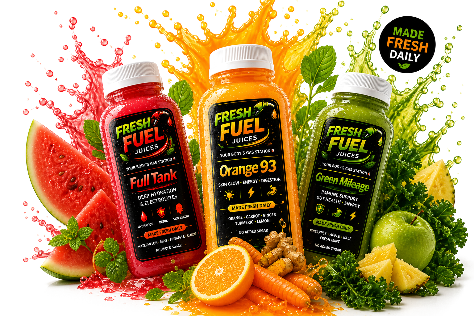 Fresh Fuel juice assortment