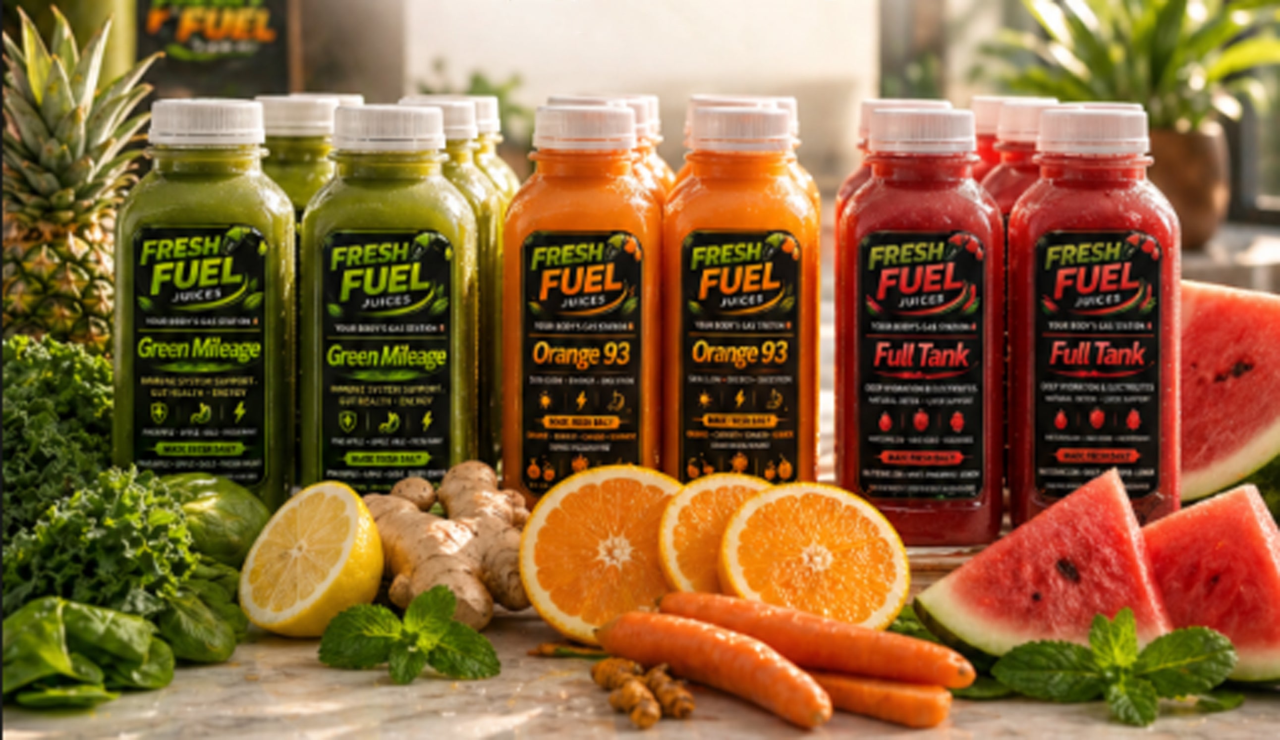 Fresh Fuel juice lineup